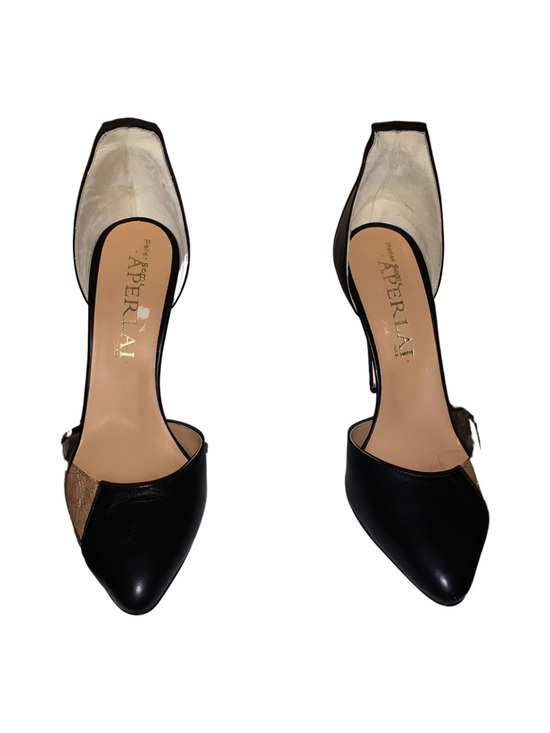 Peter Som Shoes - Peter Som Black Pointed-Toe Heels with PVC Accent